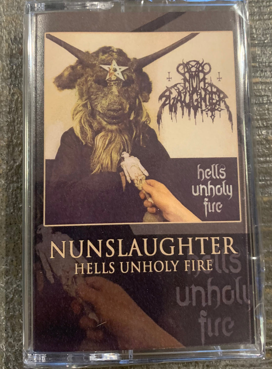 NUNSLAUGHTER - Hells Unholy Fire (Gold Shell) (CASSETTE w/ Bonus Track)